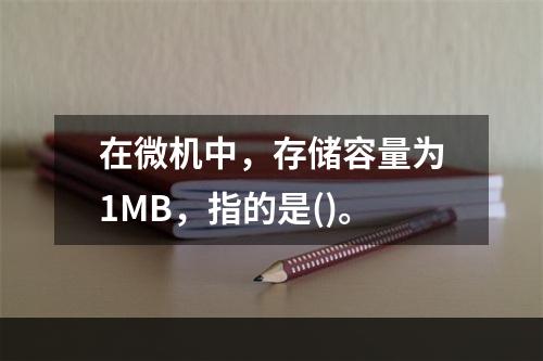 在微机中，存储容量为1MB，指的是()。