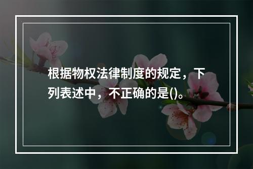 根据物权法律制度的规定，下列表述中，不正确的是()。