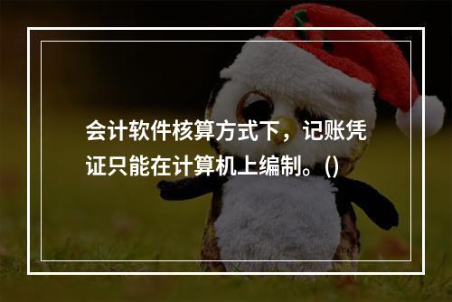 会计软件核算方式下，记账凭证只能在计算机上编制。()