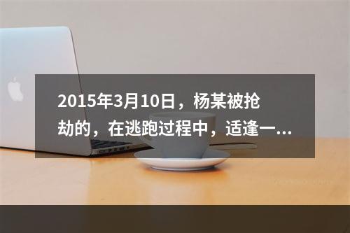 2015年3月10日，杨某被抢劫的，在逃跑过程中，适逢一中年