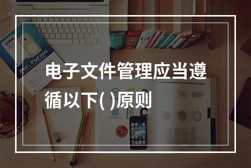 电子文件管理应当遵循以下( )原则