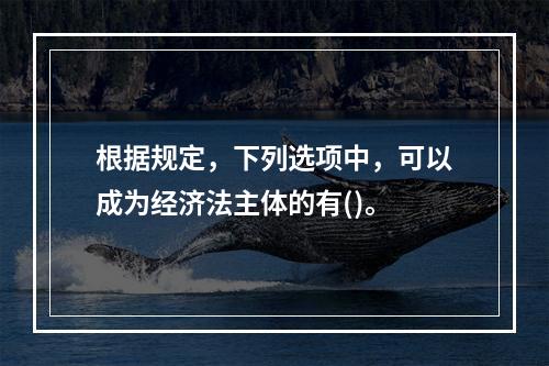 根据规定，下列选项中，可以成为经济法主体的有()。