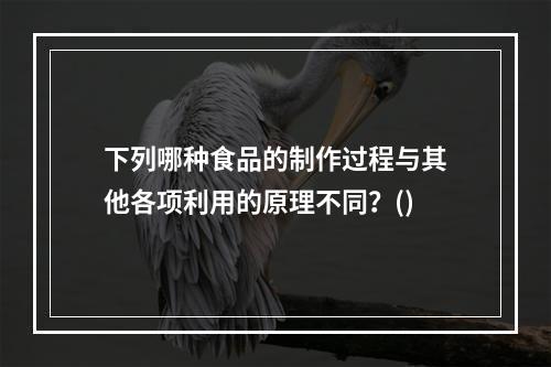 下列哪种食品的制作过程与其他各项利用的原理不同？()