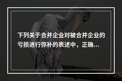 下列关于合并企业对被合并企业的亏损进行弥补的表述中，正确的有