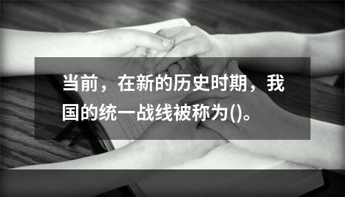 当前，在新的历史时期，我国的统一战线被称为()。