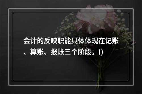 会计的反映职能具体体现在记账、算账、报账三个阶段。()