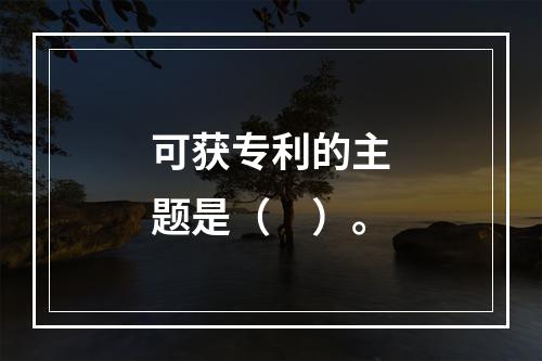 可获专利的主题是（　）。