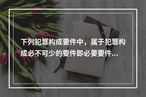 下列犯罪构成要件中，属于犯罪构成必不可少的要件即必要要件的是