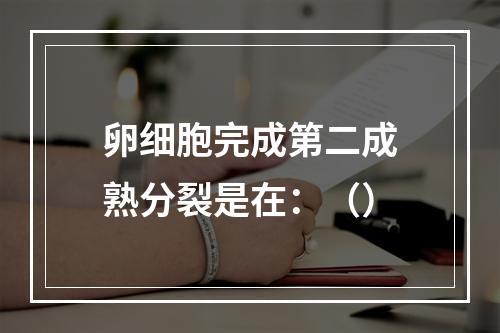 卵细胞完成第二成熟分裂是在：（）