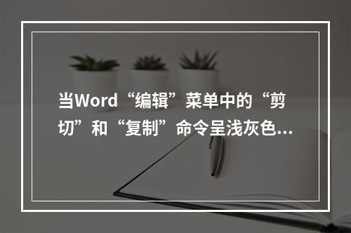 当Word“编辑”菜单中的“剪切”和“复制”命令呈浅灰色而不