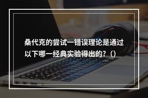 桑代克的尝试一错误理论是通过以下哪一经典实验得出的?（）