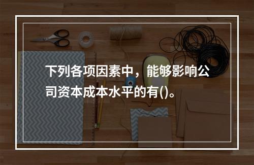 下列各项因素中，能够影响公司资本成本水平的有()。