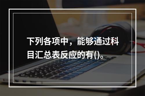 下列各项中，能够通过科目汇总表反应的有()。