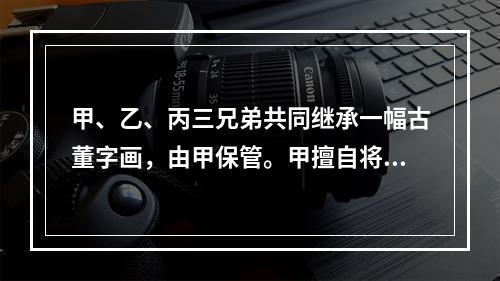 甲、乙、丙三兄弟共同继承一幅古董字画，由甲保管。甲擅自将该画