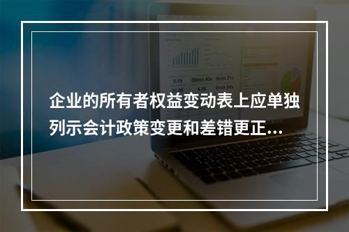 企业的所有者权益变动表上应单独列示会计政策变更和差错更正的累