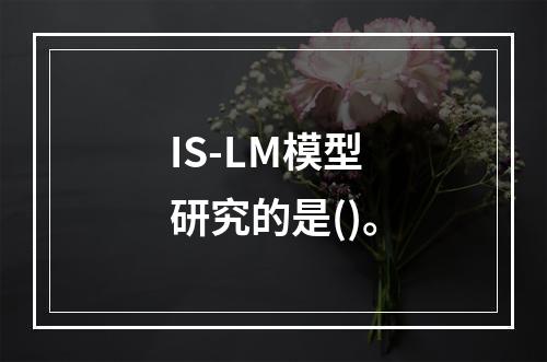 IS-LM模型研究的是()。