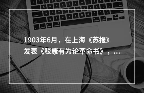 1903年6月，在上海《苏报》发表《驳康有为论革命书》，批驳