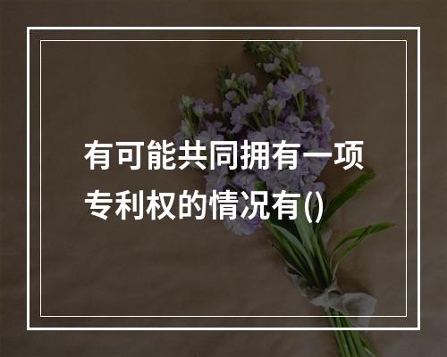 有可能共同拥有一项专利权的情况有()