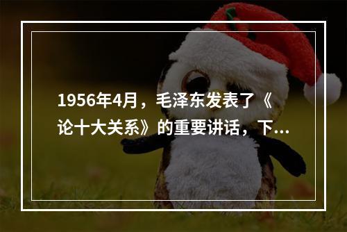 1956年4月，毛泽东发表了《论十大关系》的重要讲话，下面关