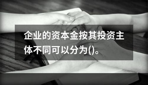 企业的资本金按其投资主体不同可以分为()。