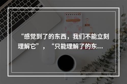 “感觉到了的东西，我们不能立刻理解它”，“只能理解了的东西才