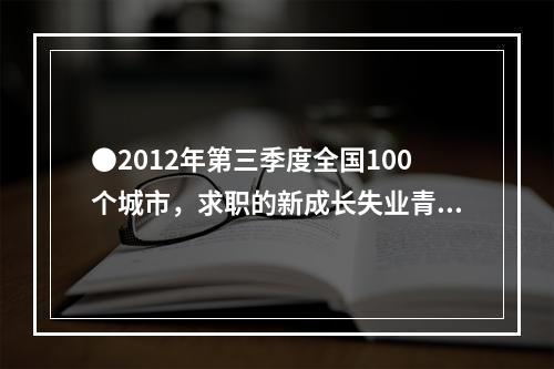 ●2012年第三季度全国100个城市，求职的新成长失业青年中