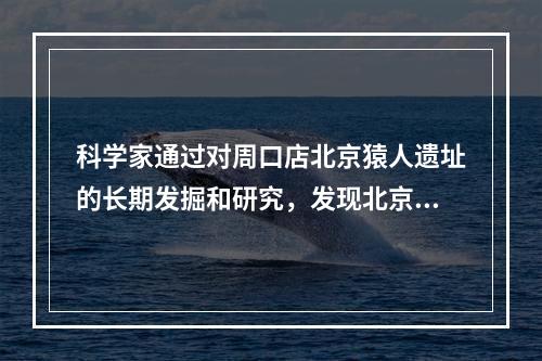 科学家通过对周口店北京猿人遗址的长期发掘和研究，发现北京猿人