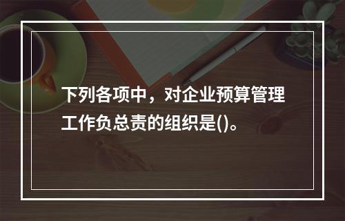 下列各项中，对企业预算管理工作负总责的组织是()。