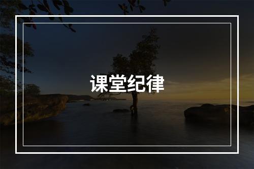 课堂纪律