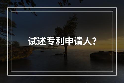 试述专利申请人？