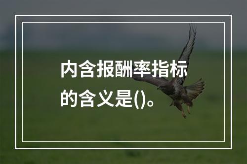 内含报酬率指标的含义是()。