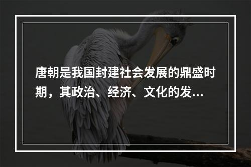 唐朝是我国封建社会发展的鼎盛时期，其政治、经济、文化的发展在