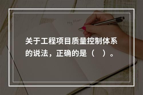 关于工程项目质量控制体系的说法，正确的是（　）。