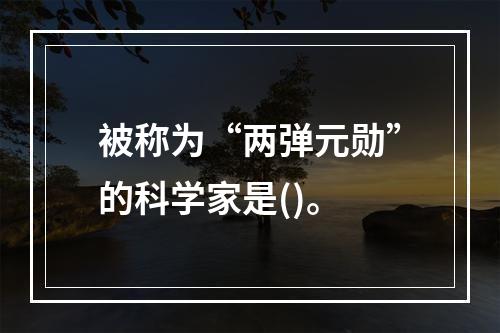 被称为“两弹元勋”的科学家是()。