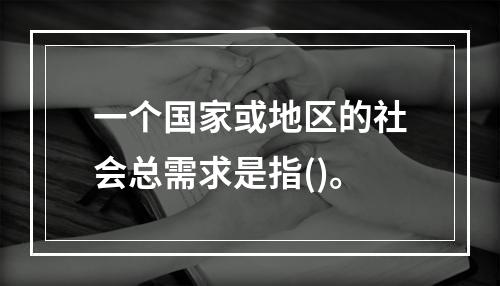 一个国家或地区的社会总需求是指()。