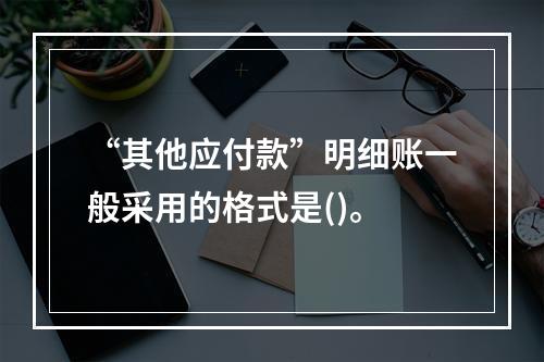 “其他应付款”明细账一般采用的格式是()。