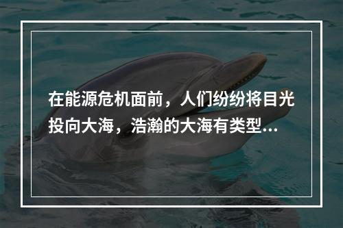 在能源危机面前，人们纷纷将目光投向大海，浩瀚的大海有类型多样