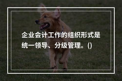 企业会计工作的组织形式是统一领导、分级管理。()