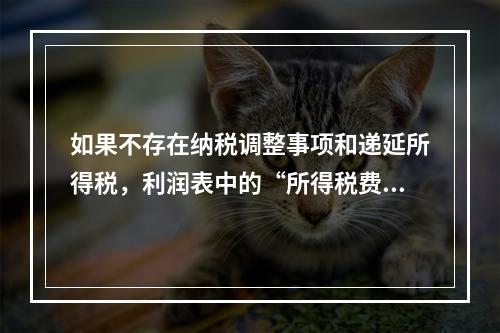 如果不存在纳税调整事项和递延所得税，利润表中的“所得税费用”