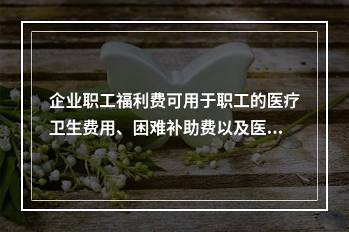 企业职工福利费可用于职工的医疗卫生费用、困难补助费以及医务福