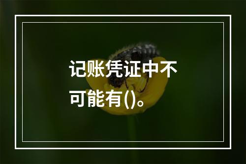 记账凭证中不可能有()。