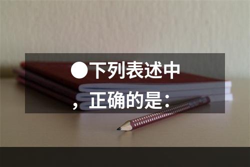 ●下列表述中，正确的是：