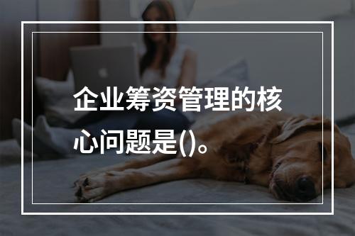 企业筹资管理的核心问题是()。