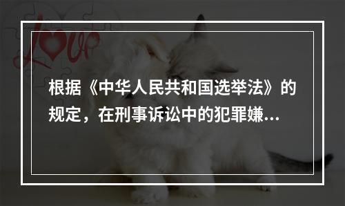 根据《中华人民共和国选举法》的规定，在刑事诉讼中的犯罪嫌疑人