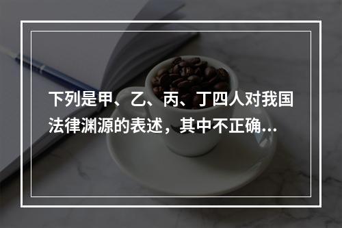 下列是甲、乙、丙、丁四人对我国法律渊源的表述，其中不正确的是