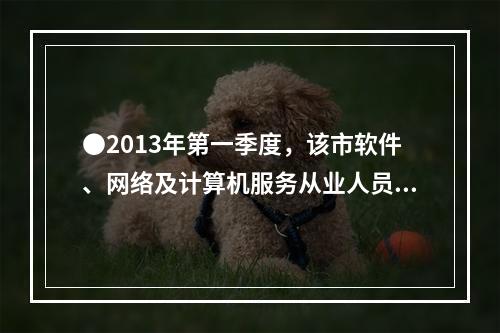 ●2013年第一季度，该市软件、网络及计算机服务从业人员平均