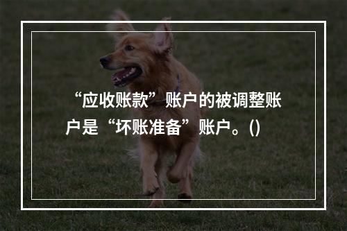 “应收账款”账户的被调整账户是“坏账准备”账户。()