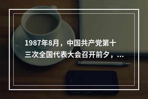 1987年8月，中国共产党第十三次全国代表大会召开前夕，邓小