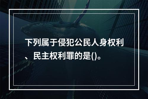 下列属于侵犯公民人身权利、民主权利罪的是()。