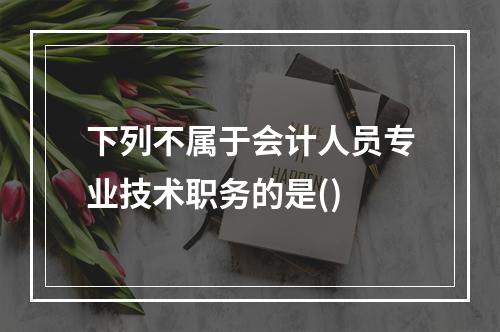 下列不属于会计人员专业技术职务的是()